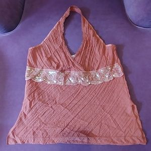Halter w/ sequin detail